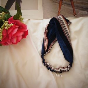 Blue Red Stripe Front twist headband turban